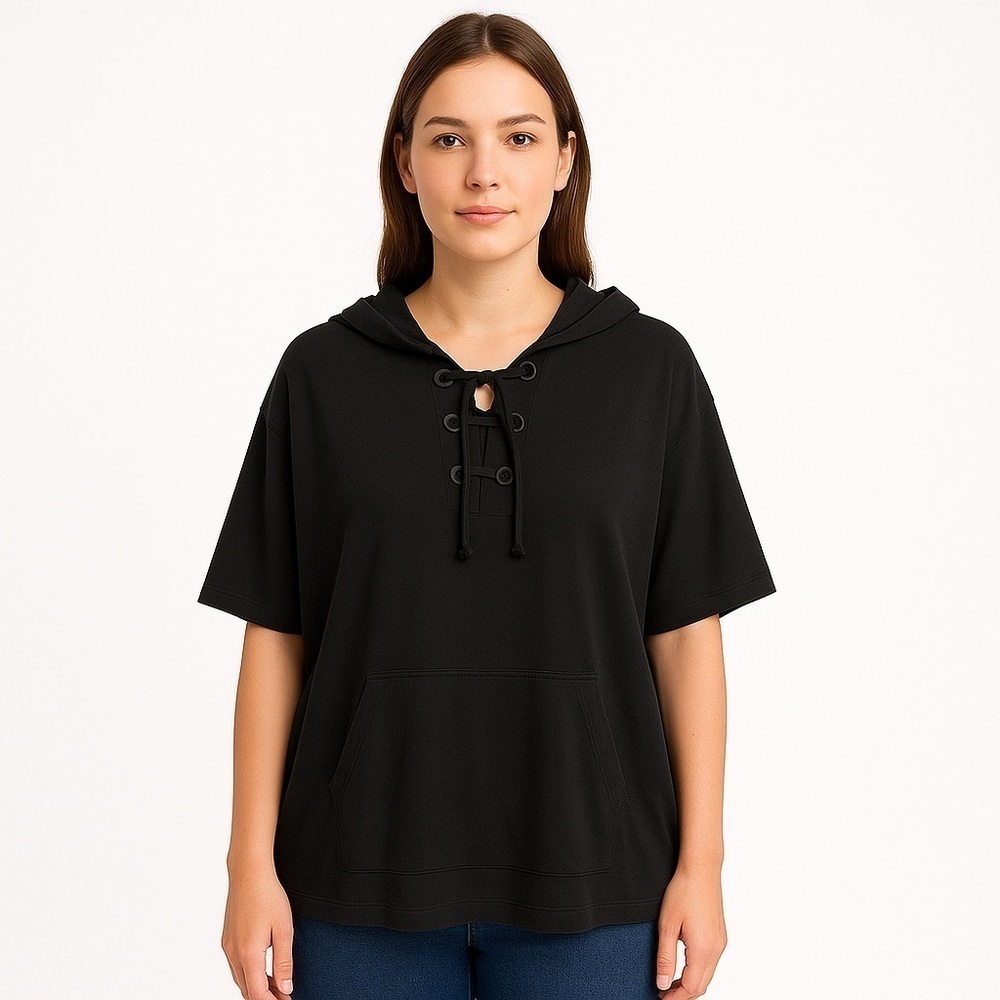 Splendid Super Soft Hooded Women’s Top Black Size XS/S